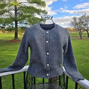 The Workshop Gray cardigan, pearl button, size S, NWT